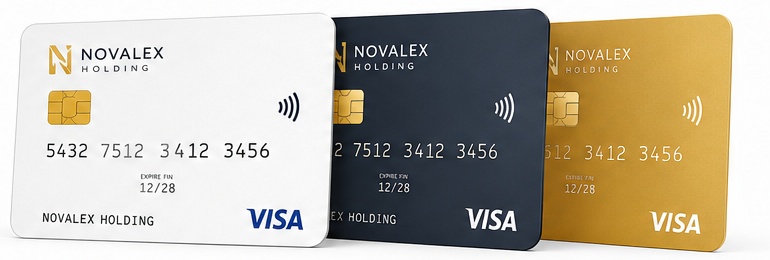 Carte de crédit NOVALEX générée pour la présentation